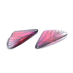 透明樹脂ペンダント  金箔  昆虫の羽  ミックスカラー  24.5x11.5x2mm  穴：1mm&nbsp;X-RESI-Q216-001
