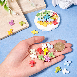 40色の釉薬をかけた磁器ビーズ8個  光沢のあるセラミックビーズ  クロス  ミックスカラー  16~17x13~13.5x5~6mm  穴：1.4~1.8mm  5個/カラー&nbsp;PORC-TA0001-16