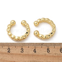 ラックメッキブラスツイストロープシェイプカフピアス  カドミウムフリー＆鉛フリー  18KGP本金メッキ  19x19x4mm  内径：12.5mm&nbsp;EJEW-G288-08G