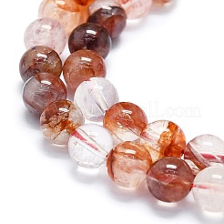 天然レッド ヘマトイド クォーツ/鉄系クォーツ ビーズ 連売り  ファイアークォーツ  グレードAB  ラウンド  6~7mm  穴：0.6mm  約62~64個/連  14.96''~15.35''（38~39センチメートル）&nbsp;G-K245-A02-02