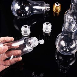 創造的なプラスチック電球形ボトル  パーティーの装飾  ゴールデン＆シルバー  136x68mm  容量：200ミリリットル&nbsp;AJEW-NB0001-05