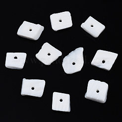天然ホワイトシェルビーズ連売り  チップ  漂白  6~12x4~8x1.5~3.5mm  穴：0.5mm  約80~90個/連  7.48インチ（19cm）&nbsp;SSHEL-S266-029