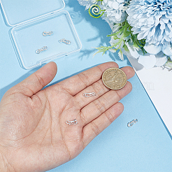 スターリングシルバーSフック留め金6個  丸カン付き  銀  10x4.5x2mm  穴：2.5mm&nbsp;FIND-PH0060-31