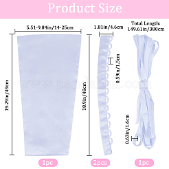 女性のウェディングドレスのジッパーの交換.  調節可能なフィット サテン コルセット バック キット  レースアップ フォーマルウエディングドレス  ホワイト  布：約490x140~250x2mm  目布：480x46x3mm  穴：15mm  コー​​ド：380x16x2ミリ&nbsp;DIY-GF0007-53E