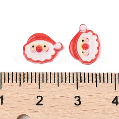 クリスマステーマの蓄光樹脂カボション  暗闇で光る  サンタクロース  9x8x2mm&nbsp;RESI-U003-02E