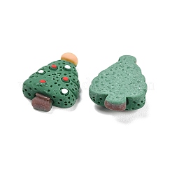 樹脂カボション  クリスマステーマ  クリスマスツリー  グリーン  24x16.5x6mm&nbsp;CRES-D004-03