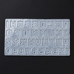 文字と数字のDIYシリコンペンダントモールド  流砂型  シェーカーモールド  レジン型  ホワイト  196x342x9mm  穴：3mm  内径：43~44x13~35mm&nbsp;DIY-F139-01