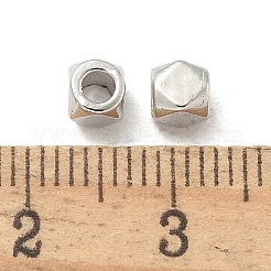 チベット風合金ビーズ  カドミウムフリー＆鉛フリー  コラム  プラチナ  4x4x4mm  穴：2mm  約4347個/1000g&nbsp;TIBE-P003-26P