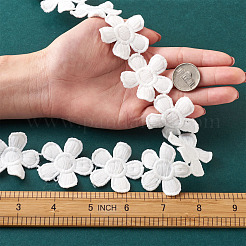 ポリエステルレーストリム  花柄  ホワイト  40mm&nbsp;OCOR-TAC0008-20