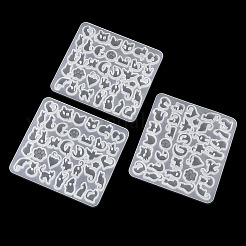 DIYシリコン型3個  猫の形  レジン型  ホワイト  68x74x3.8mm  内径：7~13x5~12mm&nbsp;SIMO-TADJ0001-01C