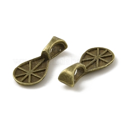 合金グルーオンフラットパッドベイル  ティアドロップペンダントベイル  アンティークブロンズ  16x7x1~4mm  穴：4.5x3mm&nbsp;PALLOY-K005-04AB