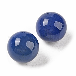 天然ブルーアゲート 穴なし球形ビーズ  ラウンド  染め＆加熱  14mm&nbsp;G-K353-04C-30
