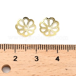 304ステンレススチールビーズキャップ  花  ラックめっき  長持ちメッキ  18KGP本金メッキ  10x2mm  穴：1.2mm&nbsp;STAS-L285-002G-01