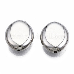 CCBプラスチックビーズ  DIYのジュエリーには  オーバル  プラチナ  13x11x4mm  穴：1mm  約1300個/500g&nbsp;CCB-N003-88P