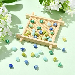 40個4色合成珊瑚ビーズ  染め  花芽  ミックスカラー  8.5x7mm  穴：1mm  10個/カラー&nbsp;GG-YW9D8D-03