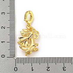 耐久性のあるメッキ真鍮ペンダントベイル  片穴パーツ用  ドラゴン  18KGP本金メッキ  21.5x14.5x5.5mm  穴：5x4mm  ピン：1mm&nbsp;KK-O008-02B-G