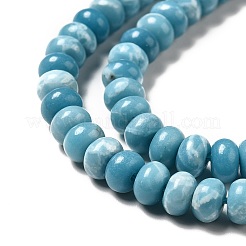 天然石ビーズ連売り  模造ラリマー  染め  ロンデル  空色  6x4mm  穴：1mm  約98個/連  15.12インチ（38.4cm）&nbsp;G-F730-04B