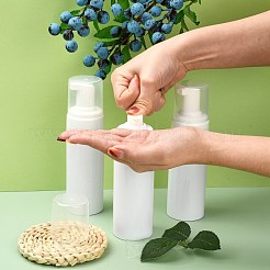 150mlペットプラスチック発泡石鹸ディスペンサー  液体石鹸のポンプボトル  詰め替え可能なボトル  ホワイト  16.6x4.7cm  容量：150ml（5.07液量オンス）&nbsp;X-TOOL-WH0080-52B