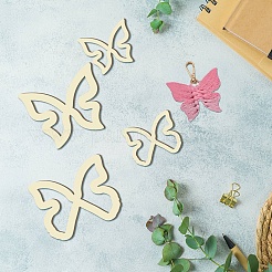 6 個 3 スタイル木製フープリングマクラメ DIY クラフト作成  家の壁掛け花輪の装飾  蝶  88~198x106~237x3mm  3個/スタイル&nbsp;DIY-WH0545-002