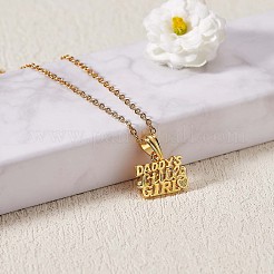 Word Daddy の小さな女の子のペンダント ネックレス  父娘の真鍮ジュエリー  ゴールドカラー  17.72インチ（45cm）&nbsp;JN1040A