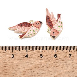 プリント合金ペンダント  ラックめっき  カドミウムフリー＆ニッケルフリー＆鉛フリー  ゴールドカラー  鳥のチャーム  12x25x3.5mm  穴：1.8mm&nbsp;PALLOY-P319-07A-13