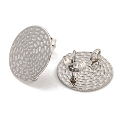 変色防止304ステンレススチールイヤリング  ステンレス鋼色  15x15mm  穴：2.5mm  ピン：0.8mm&nbsp;STAS-S146-14P