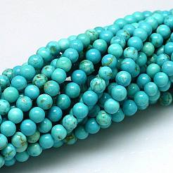 1連天然のハウライトビーズ連売り  ラウンド  染め  6mm  穴：1mm&nbsp;X-TURQ-G103-6mm-01