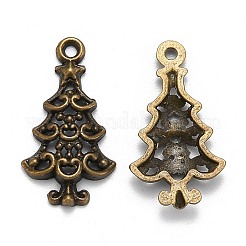 クリスマス混合スタイルチベットスタイルの合金のペンダント  アンティークブロンズ  19~30x13~22x1.5~4mm  穴：2mm  約40個/100g&nbsp;TIBEP-F040-02AB