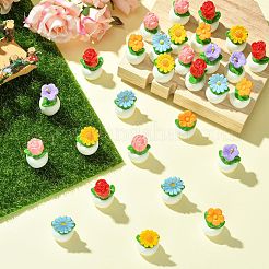 30個 6スタイル 不透明樹脂製植木鉢 植物ディスプレイ装飾  ホームオフィスの装飾用  ミックスカラー  17~18x25~30mm  5個/スタイル&nbsp;DJEW-CJ0001-32