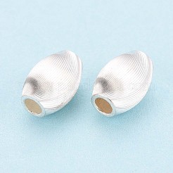 925スターリングシルバービーズ  バレル  テクスチャ  銀  7x5mm  穴：1.8~2mm&nbsp;STER-N017-20A-S