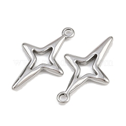 304ステンレスペンダント  スターのチャーム  ステンレス鋼色  23x14x2mm  穴：1.6mm&nbsp;STAS-L303-17P