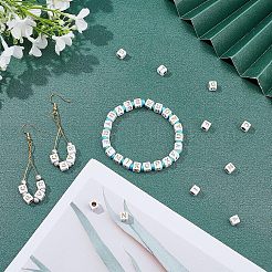 メッキアクリルビーズ  ライン入り  混合文字の立方体  ゴールド  5.5~6x5.5~6x5.5~6mm  穴：3.5mm  26文字  8g /文字  約48pcs /文字  208 G /ボックス  約1248個/箱&nbsp;SACR-CA0001-04