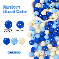 不透明なアクリルビーズ  ラウンド  ライトスカイブルー  11.5~12mm  穴：1.8mm&nbsp;OACR-TAC0014-06G