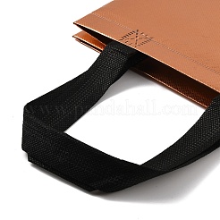 不織布防水トートバッグ  ヘビーデューティストレージ再利用可能なショッピングバッグ  長方形  ダークサーモン  28x21.7x0.2cm  展開：230x217x110mm&nbsp;ABAG-P012-A03