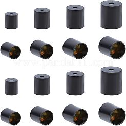 PVD真空メッキ304ステンレススチールコードエンド  エンドキャップ  コラム  ガンメタ色  5~8x4~7mm  穴：1.5mm  内径：3~6mm  24pc&nbsp;STAS-UN0010-50B