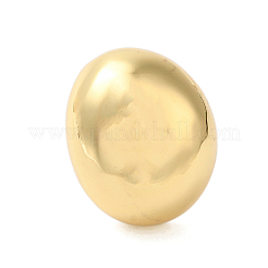女性用楕円形真鍮指輪  カドミウムフリー＆鉛フリー  ゴールドカラー  内径：17mm&nbsp;RJEW-A046-05G