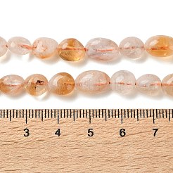 加熱された天然シトリンビーズ連売り  ナゲット  タンブルストーン  7.5~13.5x7~9.5x4~7mm  穴：0.6~0.8mm  約42~44個/連  15.47~15.55インチ（39.3~39.5cm）&nbsp;G-C268-A06-8x10mm