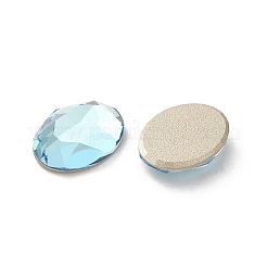 ガラスラインストーンカボション  フラットバック＆バックメッキ  多面カット  オーバル  光azore  14x10x3.5mm&nbsp;RGLA-P037-13A-D202