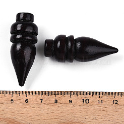 天然木の大きなペンダント  染め  片穴  ココナッツブラウン  51x19~19.5mm  穴：1mm&nbsp;WOOD-N016-60