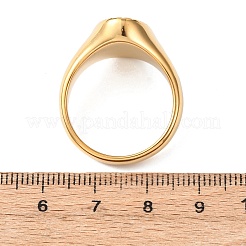 304ステンレススチール指輪  楕円形と十字架  イオンプレーティング（ip）  ゴールドカラー  サイズ8  4~16.5mm  内径：18mm&nbsp;RJEW-F201-06G