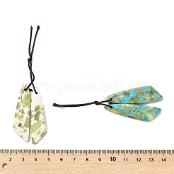 天然＆合成混合原石のペンダント  翼のチャーム  44~45x12~12.5x4~5mm  穴：1.4mm  2個/ペア&nbsp;G-R437-02