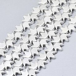 電気メッキ磁気無し合成ヘマタイトビーズ連売り  クラウン  銀メッキ  6.5x8x3mm  穴：1mm  約82~84個/連  14.96インチ〜15.75インチ（38~40cm）&nbsp;G-S372-002-01S