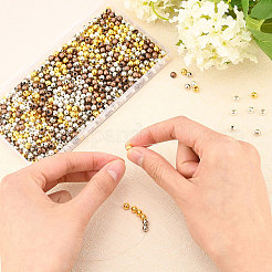 チベット風鉄製スペーサービーズ  ラウンド  ミックスカラー  5mm  穴：2mm  4色  200個/カラー  800個/箱&nbsp;IFIN-PH0001-22