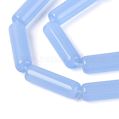 ジェイド風ガラスビーズ連売り  ラッパ  コーンフラワーブルー  12.5~13x4~4.5mm  穴：0.6~0.9mm  約28~29個/連  14.57~15.16インチ（37~38.5cm）&nbsp;GLAA-N070-01A-B04