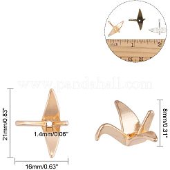 合金ビーズ  折り鶴  ビーズコンテナ付  ミックスカラー  16x21x8mm  穴：1.4mm  約60個/箱&nbsp;PALLOY-NB0001-63