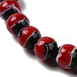 手作りランプワークビーズ連売り  ラウンド  ファイヤーブリック  12mm  穴：1.8mm  約42~45個/連  18.50''~20.87''（47~53センチメートル）&nbsp;LAMP-P062-02A