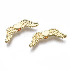 めっき合金ビーズラック  カドミウムフリー＆鉛フリー  ウイング  ライトゴールド  7x20x3mm  穴：1.5mm&nbsp;PALLOY-T077-128LG-RS