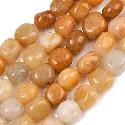 天然石トパーズ翡翠ビーズ連売り  ナゲット  タンブルストーン  9~11x8~10x6~10mm  穴：0.8mm  約18~19個/連  6.89~7.28''（17.5~18.5センチメートル）&nbsp;GG-CBA787B-A21
