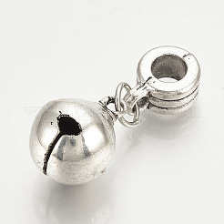 合金ヨーロッパダングルチャーム  大穴ペンダント  鐘  アンティークシルバー  30mm  穴：4.5mm  ベル：15x11.5mm&nbsp;MPDL-Q208-086
