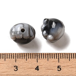 ツートンカラーの透明アクリルビーズ  足  ブラック  11x12x10mm  穴：1.8mm  約701個/500g&nbsp;TACR-P008-01A-05